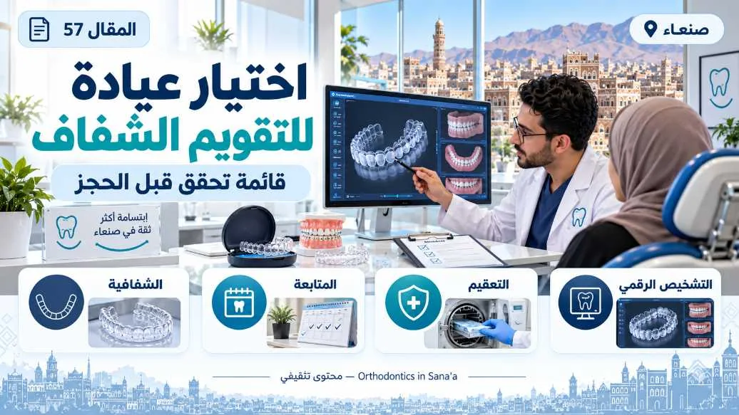 اختيار عيادة لالتقويم الشفاف في صنعاء: قائمة تحقق قبل الحجز