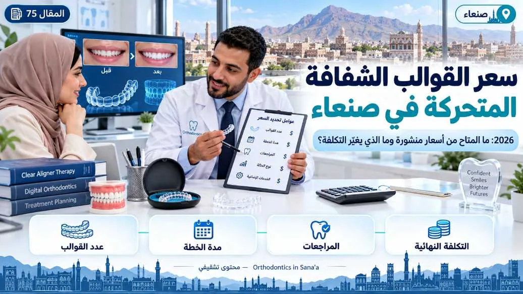 سعر القوالب الشفافة المتحركة للأسنان في صنعاء 2026: ما المتاح وما الذي يغيّر التكلفة؟