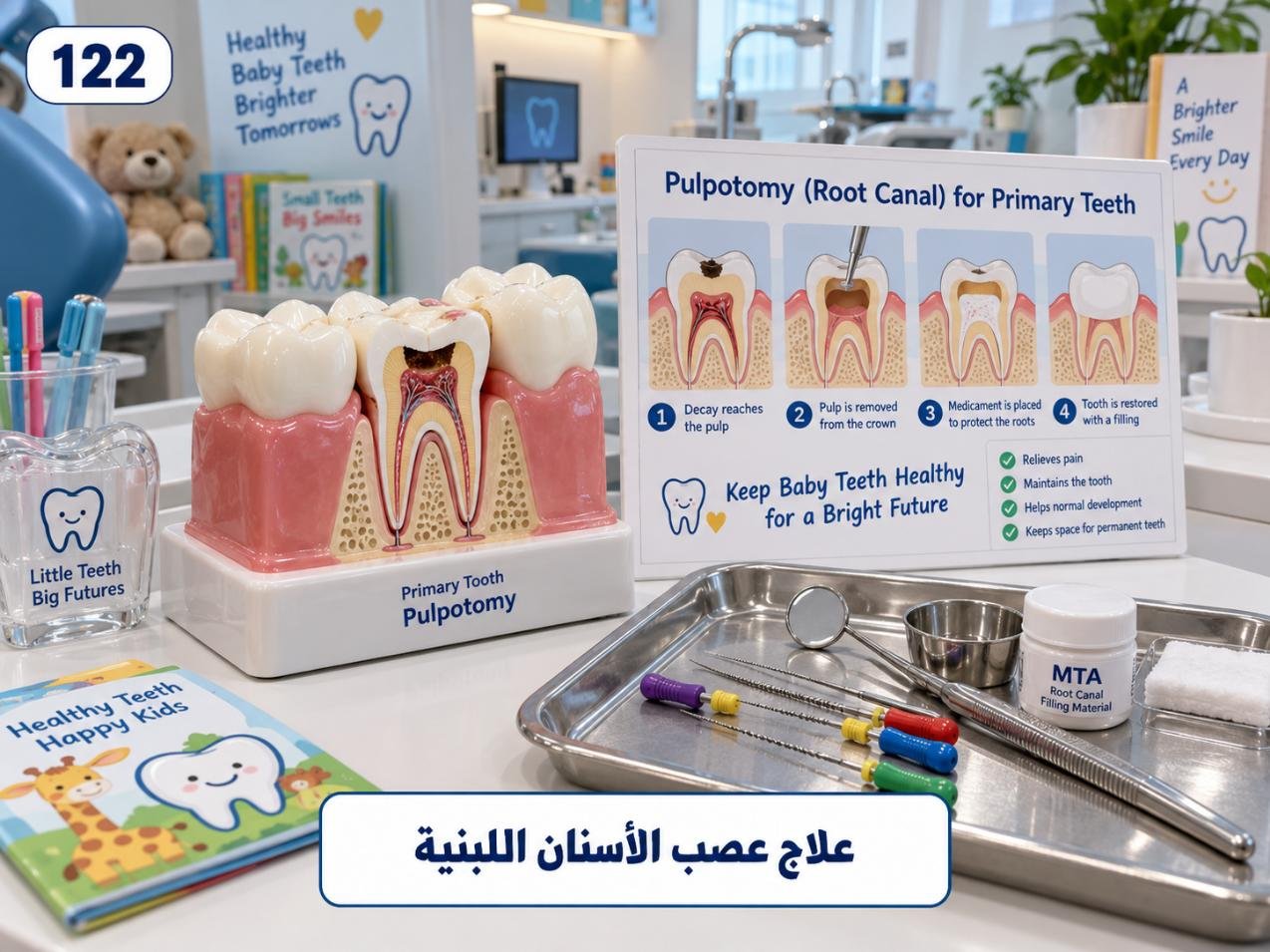 علاج عصب الأسنان اللبنية: متى نحتاجه وما خطوات العلاج؟