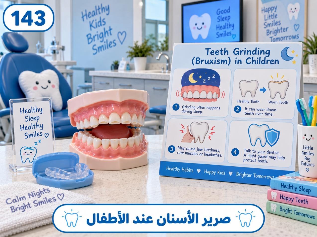 صرير الأسنان عند الأطفال: الأسباب والتشخيص وخيارات العلاج