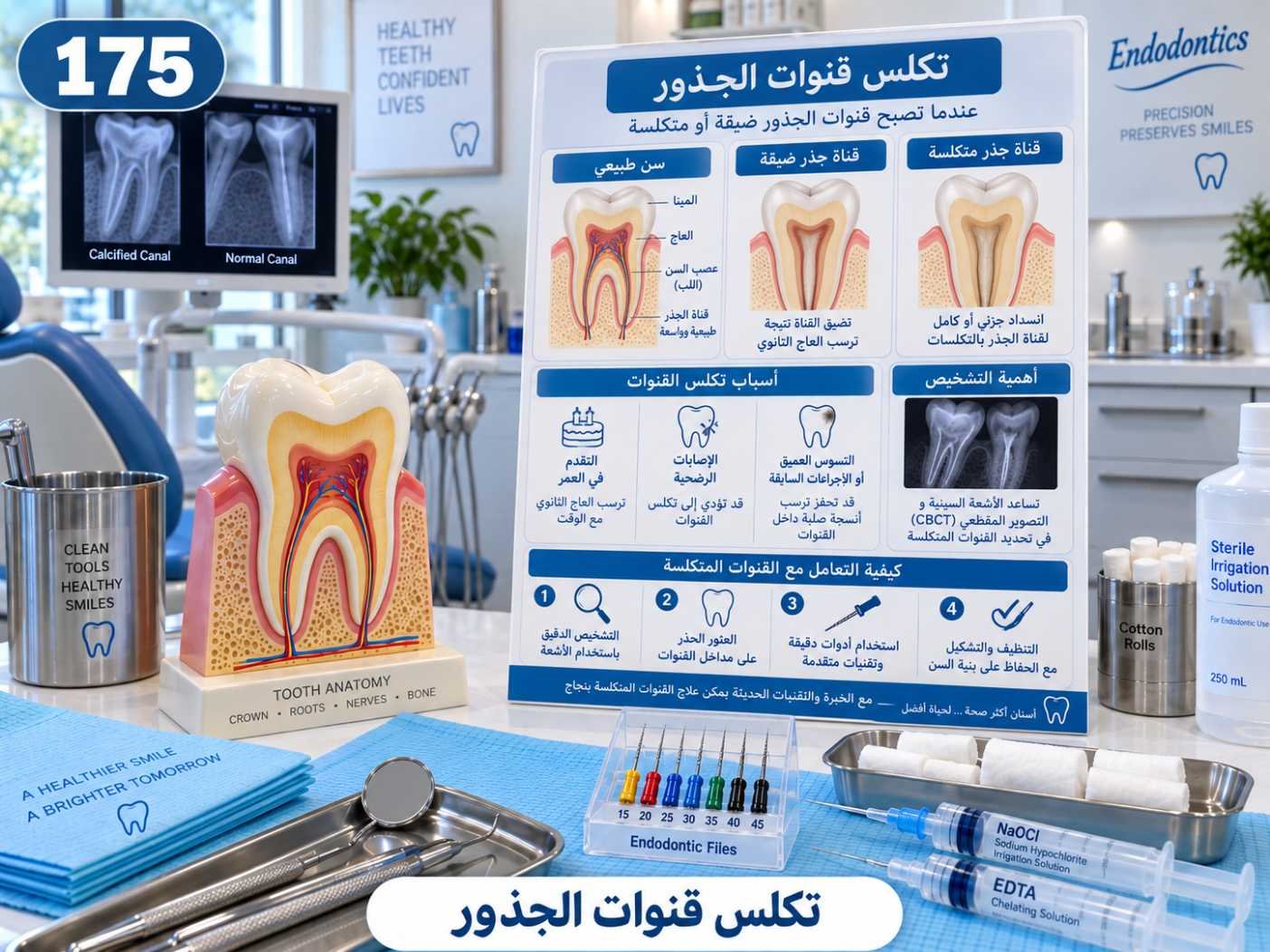 تكلس قنوات الجذور: الأسباب والتشخيص وخيارات العلاج