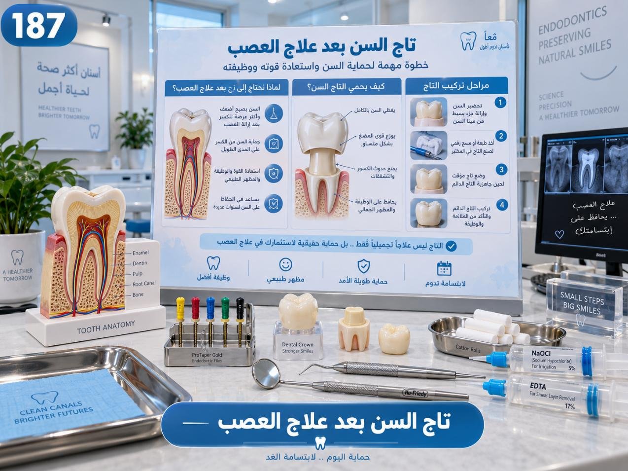 تاج السن بعد علاج العصب: الدواعي والخطوات والمتابعة